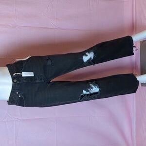 BDG Urban Outfitters Black Distressed Relaxed Straight Jeans size 27